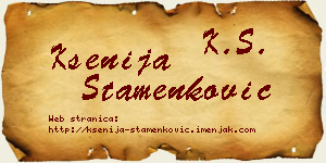 Ksenija Stamenković vizit kartica